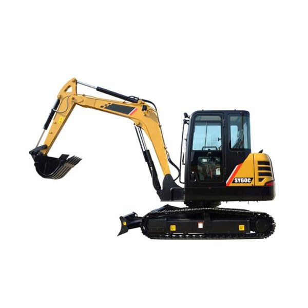 Small Digger 6 Ton SY60C Compact Crawler Excavator Machine Micro Excavator